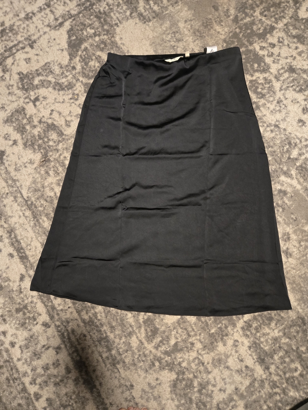 Classic Black Women's Satin A-Line Skirt